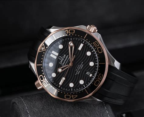 omega seamaster 824|Seamaster Diver 300M 42 mm, Sedna™ gold on rubber strap .